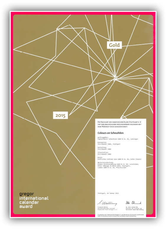 Kalender Colours on Scheufelen – Veredelt durch RIEKER Druckveredelung