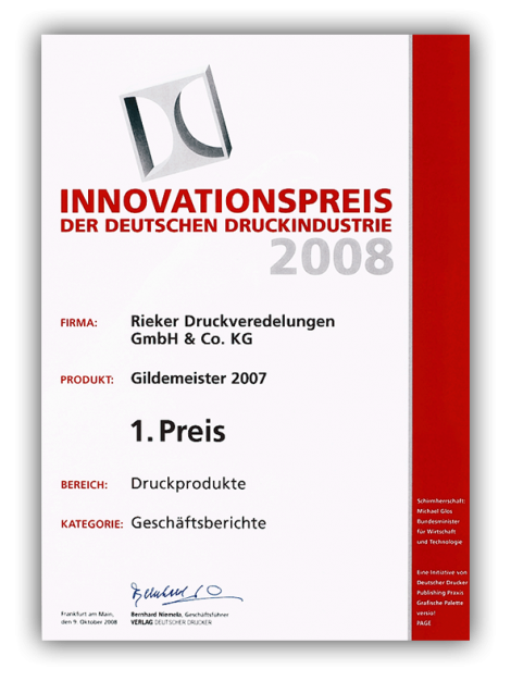 Innovationspreis der deutschen Druckindustrie 2008 