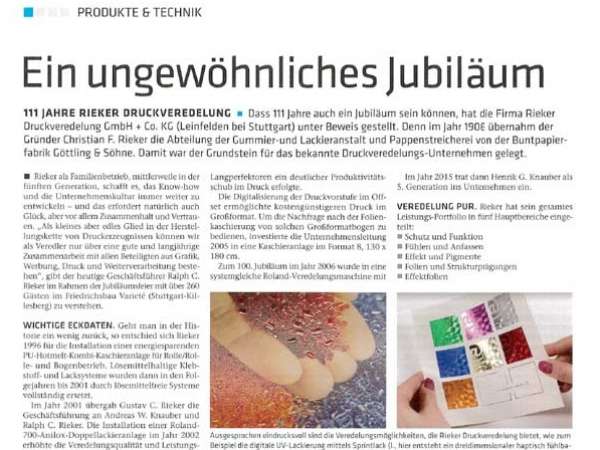 >>Lesen Sie hier den Artikel zur Firma RIEKER Druckveredelung, aus dem Amtsblatt Leinfelden-Echterdingen