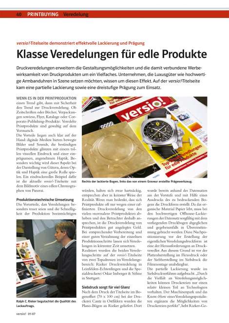 Artikel: Klasse Veredelungen für edle Produkte