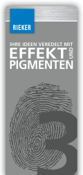 RIEKER Druckveredelung Fächer Effekt und Pigmente